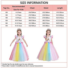 Load image into Gallery viewer, HIHCBF Girls Unicorn Costume Princess Rainbow Party Dress Wedding Birthday Pageant Christmas Long Maxi Tulle Gown w/Headband 4-5T
