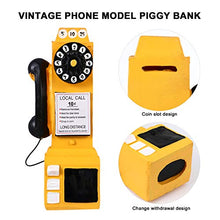 Load image into Gallery viewer, IMIKEYA Vintage Telephone Piggy Bank Money Coin Bank Saving Pot Money Box Can for Adults Boys Kids Present Table Decoration Yellow
