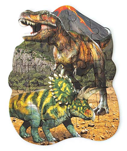 Playhouse Dinosaur World 24-Piece Die-Cut Shaped Mini Puzzle for Kids