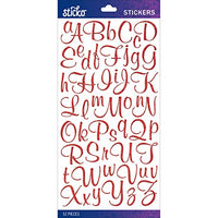 Sticko Sticker Alpha-Mural-Small-Script-Red-Glitter (52 Pieces) 52-90103, Other