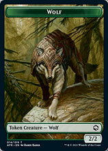 Load image into Gallery viewer, Magic: the Gathering - Wolf (014) // Lolth, Spider Queen Emblem (017) - Foil - Adventures in The Forgotten Realms
