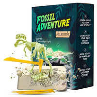 ALLESSIMO Fossil Adventure - Ancient Glow Rex Fossil Dig Kit, Dino Glow in-The-Dark Complete Archeology Excavation Kit for Kids, Dig and Assemble Your Own Glowing T.Rex Dinosaur for Boys and Girls