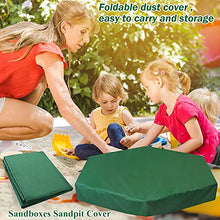 Load image into Gallery viewer, MIKIMIQI Sandbox Cover, Hexagon Sandbox Sandpit Cover with Drawstring Waterproof Sandbox Pool Cover Oxford Protective Cover for Sandpit Canopy Sand Toys Protection Cover for Outdoor (180X150cm)
