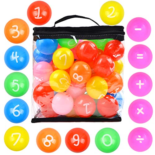 Youngever 60 Pack Pit Balls,Crush Proof Plastic Ball, Bright Colors Ball Pit, Fun and Educational (Multi-Color Number)