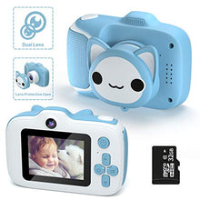 Load image into Gallery viewer, Kids Camera,HONEYWHALE Kid Digital Video Selfie Cameras 2.0 Inch IPS Screen Child Toddler Camera with 32GB SD Card,Best Birthday Toys Gifts for Boys Girls 3-12 Year Old (Blue)
