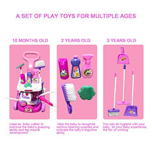Load image into Gallery viewer, Plastic Cleaning Toy, Pretend Trolley Toy, Role Play Toy, Household Pink for Girls for Boys(Pink)
