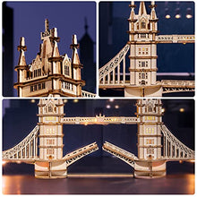 Load image into Gallery viewer, Rolife 3D Wooden Puzzles London Tower Bridge for Adults &amp; Kids -113P Pieces Delicate 3D Puzzle Architecture Model Kits with LED Desk Decor Gift for Teens/Adults
