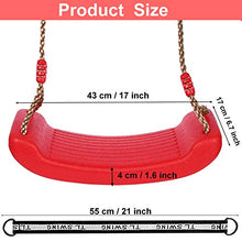 Load image into Gallery viewer, Xinlinke Plastic Swing Seat Set for Kids Children with Tree Hanging Straps Hooks Rope Adjustable Indoor Outdoor Backyard Playground Playset Accessories Red
