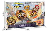 Load image into Gallery viewer, FirstToy Bey Battle Burst Evolution Attack Gold Gyro Pack for Battling Tops Game with 4D Launcher Grip Starter

