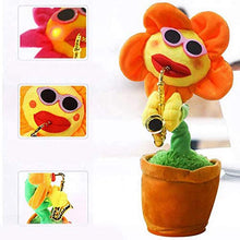 Load image into Gallery viewer, GESKS Musical Singing Dancing Talking Sunflower Toy Soft Plush Funny Creative Saxophone Repeat What You Say Volume Adjustable Toy for Baby Kids(13inch)
