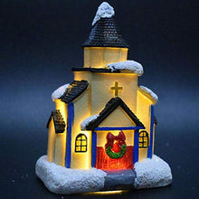 Load image into Gallery viewer, prettDliJUN Lovely Dreamy Snowing Scene Cottage House Toy with Light Christmas Home Ornament for Kids A
