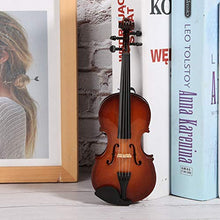 Load image into Gallery viewer, KUIDAMOS Wooden Miniature Violin with Stand,Bow and Case Mini Musical Instrument,Miniature Dollhouse Model for Ornaments Gift Home Decoration
