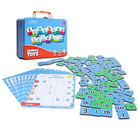 Barnacle Toys Lunchbox Letters, Phonics Games for Kids Ages 4-8, Includes 80 Magnetic Letter Tiles, 20 Literacy Games and a Lunchbox Magnetic Letter Board I Spelling Games for Kids Ages 6-8