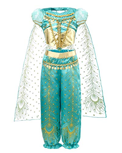 JiaDuo Girls Princess Costume Party Halloween Fancy Dress Up 8-9 Years Green