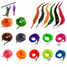 Load image into Gallery viewer, SHENGSEN 60 Pack Fuzzy Worm Toys String Pets Fuzzy Worms On String Bulk Trick Toy Party Favors for Kid Cat (12 Colors)
