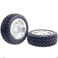 Toyoutdoorparts RC 2084-8019 Plating Wheel Offset:9mm Rally Tires for HSP 1:10 On-Road Rally Car