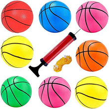 Load image into Gallery viewer, 6 Inches Mini Basketballs 8 Balls Assortment with Pump and Mesh Bag Colorful Kids Mini Toy Rubber Basketball for Kids, Teenager Toy Basketballs Indoor and Outdoor

