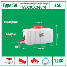 Load image into Gallery viewer, MAGFYLY Plastic Water Tank Camper 25L/45L/80L/110L/160L/200L Thickening Food-Grade White Plastic Rectangular Storage Tank Household Water Bucket with A Lid Large Water Tank (Size : B)
