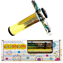 Load image into Gallery viewer, Star Magic Wand Kaleidoscope 6&quot;,Liquid Motion Kaleidoscope , Glitter Filled Wand Kaleidoscope (Gold), , in Gift Box
