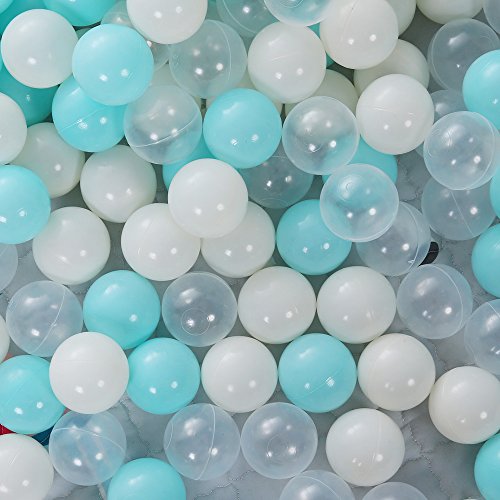PlayMaty Ball Pool Pit Balls - 2.36inches Phthalate&BPA Free Plastic Ocean Colour Play Balls for Kids Toddlers and Babys for Playhouse Play Tent Playpen Pool Party Decoration Pack of 70 (Light Blue)
