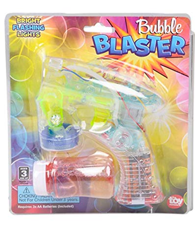 Rhode Island Novelty Light-Up LED Transparent Bubble Gun (Colors May Vary)