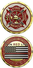 Load image into Gallery viewer, Fire Department Thin Red Line Challenge Coin
