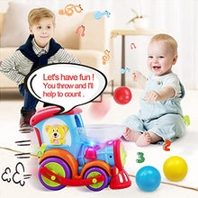 Load image into Gallery viewer, HISTOYE Toddler Train Developmental Toys for 1 2 3 Year Old Boy Girl Gifts Drop and Go Toy Baby Train with 3 Popper Ball Music Light Baby Car Toys Educational Learning Toys for 12 18 24 Months
