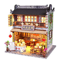 Load image into Gallery viewer, WYD DIY Chinese DIY Doll House Ancient Architecture Handmade Mini Wooden House Miniature Dollhouse Furniture Set Children Toys New Year Birthday Wedding Gift (Panxi Tea House)
