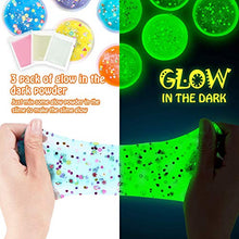 Load image into Gallery viewer, Slime Kit for Girls: Glow in The Dark DIY Slime Making Kits with 126 Pack Slime Supplies Included 24 Pack Crystal Slime 6 Clay 48 Glitter Powder - Great Gifts Toys for Kids Age 3+ Years Old
