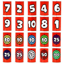 Load image into Gallery viewer, JOYIN 13 Pcs Carnival Party Bean Bag Toss Game, Sturdy Knockdown Can Game, Birthday Easter Party Games, Family Games, Best Outdoor and Indoor Games, Easter Egg Hunt for Classroom Gifts(Number Style)
