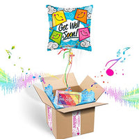 BALOONS IN THE BOX Get Well Balloon Box (Emoji Kites Get Well), 15 inch (40-BLN)