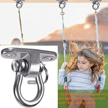 Load image into Gallery viewer, Dakzhou 2 Sets of Silent Bearing Swing Hangers,Heavy Duty 180 Rotate Swing Swivel Hook, 1500LB Capacity Wooden Concrete Playground Yoga Hammock Chair Rope Punching Bag Porch Swing Sets
