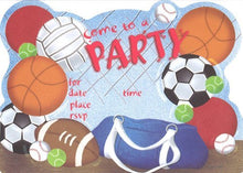 Load image into Gallery viewer, Lil&#39; Pickle Boys Sportsbag Invitations, Fill-in Style, 8 Pack
