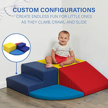 Load image into Gallery viewer, Factory Direct Partners SoftScape Toddler Playtime Corner Climber, Indoor Active Play Structure for Toddlers and Kids, Safe Soft Foam for Crawling and Sliding (4-Piece Set) - Blue/Red
