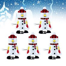 Load image into Gallery viewer, TOYANDONA 5pcs Christmas Clockwork Toy Cartoon Snowman Wind up Toys Figure Ornaments Christmas Table Decoration for Kids Party Favors Goodie Bag Filler
