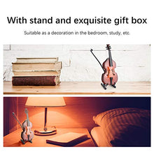Load image into Gallery viewer, Mini Bass Guitar Ornaments, Wooden Miniature Bass with Stand and Case Miniature Dollhouse Model Christmas Ornament Dollhouse Model Home Decoration
