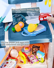 Load image into Gallery viewer, UNIH Kids Kitchen Set Pretend Play Kids, Play Kitchen Playset Toy with Realistic Lights &amp; Sounds,Play Oven &amp; Sink,Other Kitchen Accessories Toys for 3 Year Old Girls and Boys (Blue)
