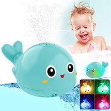 Load image into Gallery viewer, Baby Bath Toys, Light Up Baby Pool Toy with LED Light Whale Spray Water Toy for Toddlers Kids, Induction Sprinkler Bathtub Toys Bathroom Shower Swimming Pool Outdoor Water Toy(Blue)

