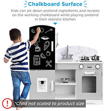 Load image into Gallery viewer, Best Choice Products Wooden Pretend Play Kitchen Toy Set for Kids w/ Chalkboard, Marble Backdrop, Realistic Design, Sounds, 7 Accessories Included - Gray
