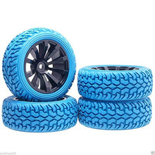Load image into Gallery viewer, 4pcs RC 601-8019 Blue Rally Tires Tyre Wheel Rim For HSP 1:10 On-Road Rally Car
