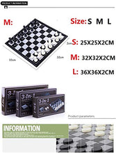 Load image into Gallery viewer, FIBVGFXD Chess and Checkers and Backgammon, 3 in 1 Plastic Chess Set, Travel Chess Game Magnetic Chess, Pieces Folding Chess Board (32X32X2CM)
