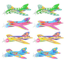 Load image into Gallery viewer, Toyvian 12pcs Foam Glider Airplane Toys Hand Throwing Airplane DIY Glider Aeroplane Model ( Random Style )
