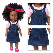 Load image into Gallery viewer, Ecore Fun Black Doll 14.5 Inch Baby Girl Doll and Clothes Set African Washable Realistic Silicone Girl Dolls -Best Gift for Kids Girls
