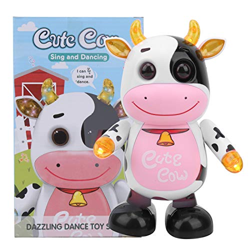 Plastic Robot Cow Toy, Dancing Cow Toy, Flashing Electric Musical Singing Birthday Gift Holiday Gifts for Kids over 3 Years Old Christmas Gift