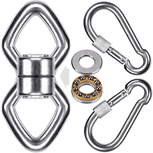 Besthouse Swing Swivel with 2 Carabiners, 770LB Capacity, Safest Rotational Device Hanging Accessory with 2 Bearing for Aerial Silks Dance, Web Tree Swing, Children's Swing, Yoga Swing Sets