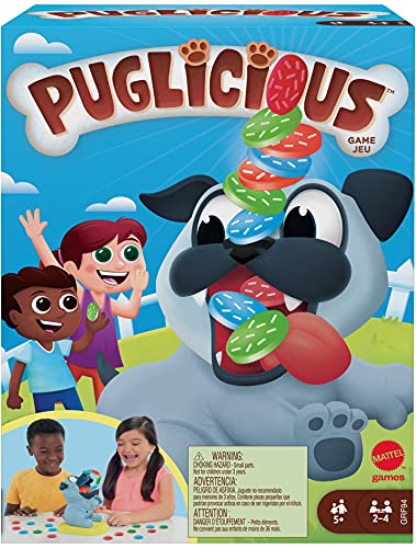 Mattel Games Puglicious Kids Game, Dog Treat-Stacking Challenge with Hungry Puppy, Gift for Kids 5 Years & Older [Amazon Exclusive]