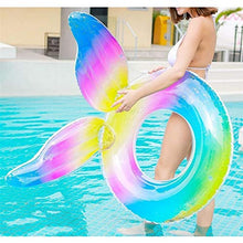 Load image into Gallery viewer, Jiaye Cartoon Anime Keychain Inflatable Swimming Ring Sequined Summer Swimming Pool Float Circle Printing Swim Rings Safety Float Ring (Color : Random Pattern Color)
