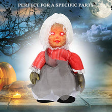 Load image into Gallery viewer, Creepy Walking Doll, Scary Walking Doll, Halloween Voice Control Light Effect Vivid for Home Bar(Z113 Walking Ghost Baby with White Hair)
