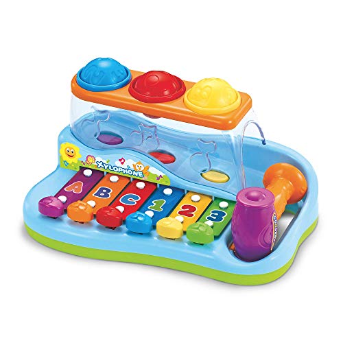 Pop 'N Play Pound a Ball Toy for Toddlers 1-3  Xylophone Baby Musical Toy Play Station  6 Piano Keys, Colorful Balls, Exciting Hammer Toy - Fun to Play, Learn & Develop Fine Motor Skills