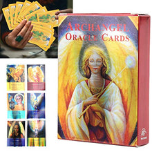 Load image into Gallery viewer, Tarot Card, 45 Tarot Cards Unique Holographic Flash Fate Divination Card Travel Portable Future Telling Game Tarot Cards Deck Safe Durable Table Card Game with Box for Beginner(Archangel Oracle Cards)
